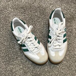 Adidas Samba White and Green Shoes
